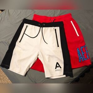 NWOT 2 Pairs of Aeropostale Men's Aero 87 Logo Drawstring Shorts Size M